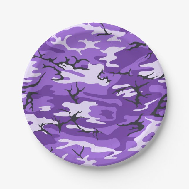 Prato De Papel Camo Roxo (Frente)