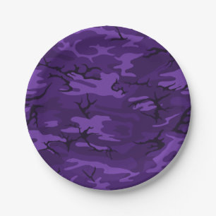 Prato De Papel Camo roxo escuro