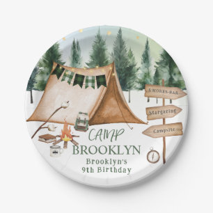Prato De Papel Campanha Bonfire Campfire S'mores Birthday ao ar l