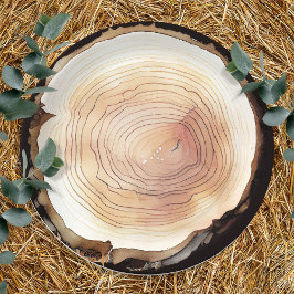 Prato De Papel Campanha de madeira do Aniversário de criança de A