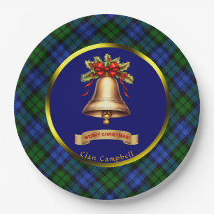 Prato De Papel Campbell Tartan Personalizado Natal