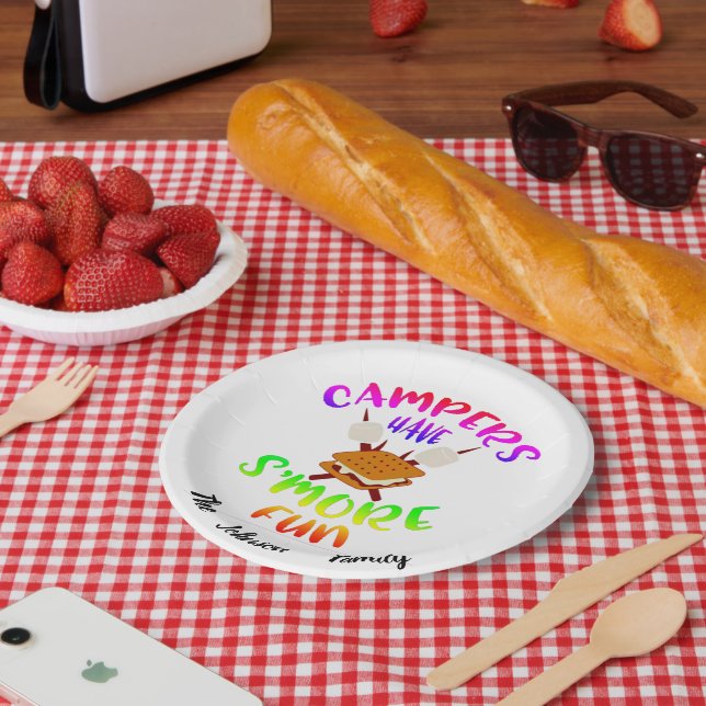 Prato De Papel Campers Personalizados (Piquenique)
