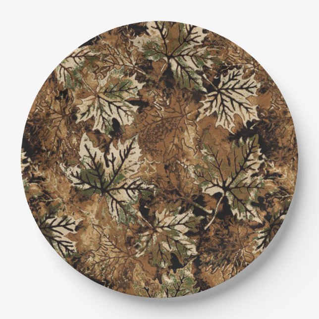Prato De Papel Camuflagem de Folhas Secas para Caçadores (Frente)