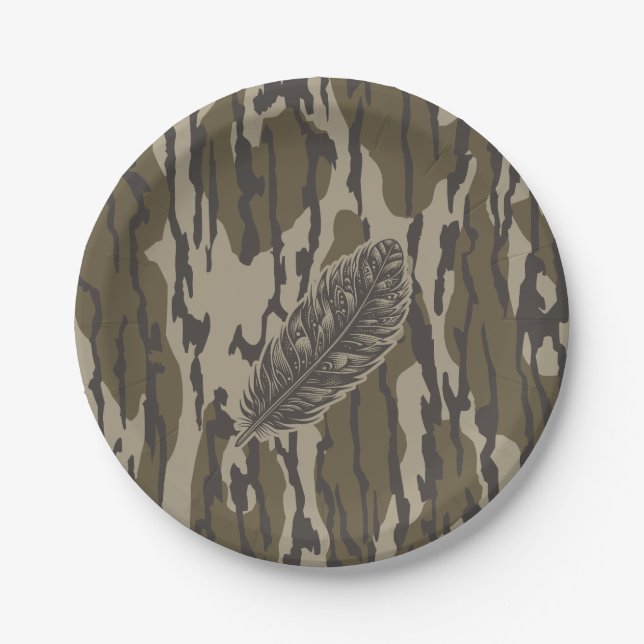 Prato De Papel Camuflagem Florestal de Camo de Penas Bottomland T (Frente)