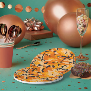 Prato De Papel Camuflagem Laranja, Militar, Exército