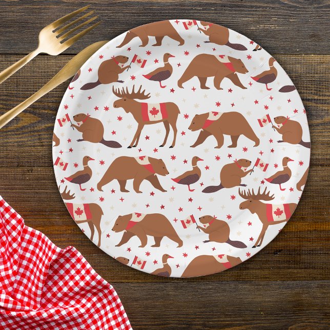 Prato De Papel Canadá - Dias - Animais Canadenses (Criador carregado)