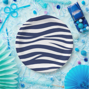 Prato De Papel Canção do Mar Azul Naval Ondas Fluindo