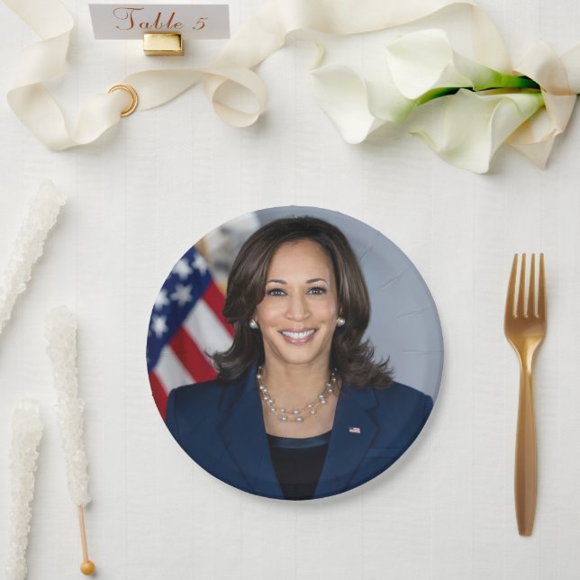 Prato De Papel Candidato Kamala Harris EUA 2024 (Casamento)