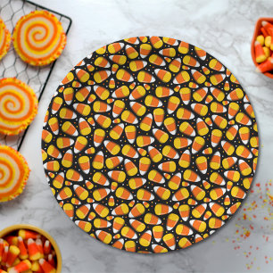 Prato De Papel Candy Corn Halloween