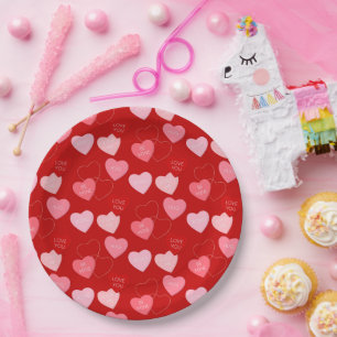 Prato De Papel Candy Heart Cascade