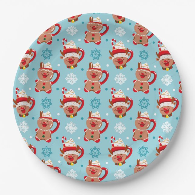 Prato De Papel Caneca de Natal Festiva de Cacau (Frente)