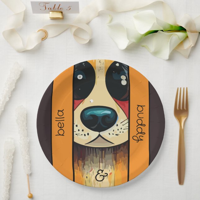 Prato De Papel Canina (Casamento)
