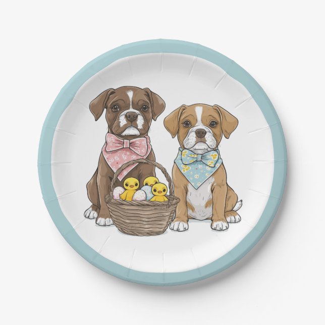 Prato De Papel Caninos da páscoa (Frente)