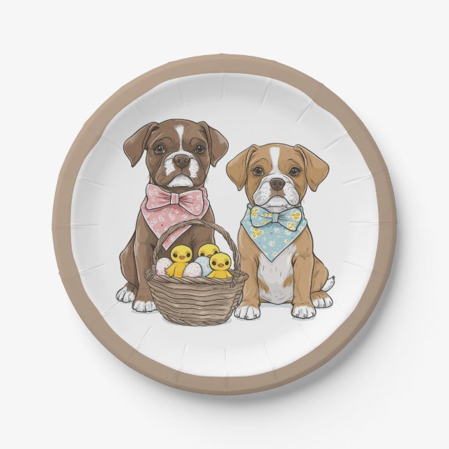 Prato De Papel Caninos da páscoa (Frente)