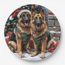 Prato De Papel Caninos de German shepherd de Natal