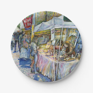 Prato De Papel Canto da Fazenda de Porcos Voadores e um Pouco de