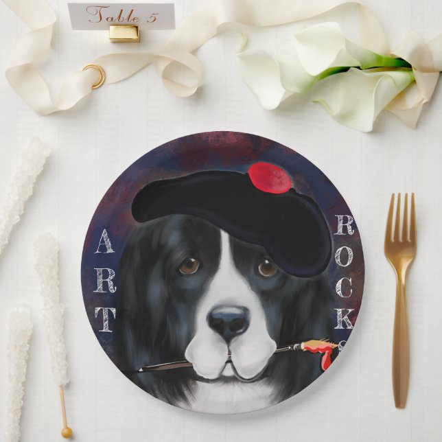 Prato De Papel Cão da Terra Nova (Casamento)