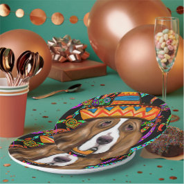 PRATO DE PAPEL CÃO DE CAÇA BASSET