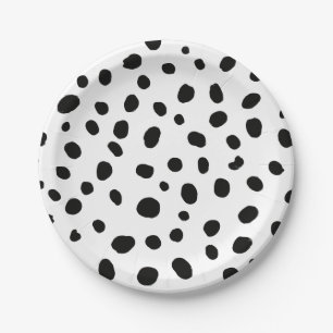 Prato De Papel Cão Negro Spot Dalmaciano Aniversário