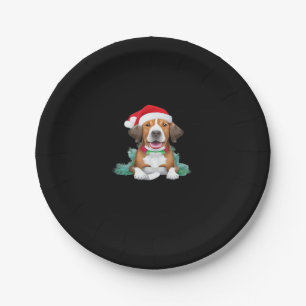 Prato De Papel Cão papai noel Engraçado Camisa-T Sobredimensionad