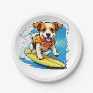 Prato De Papel Cão surfador