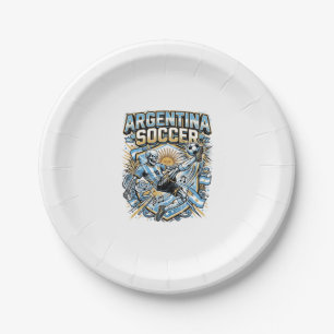 Prato De Papel Capa de Argentina Futebol Esqueleto Atacante Naçõe