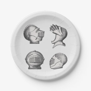 Prato De Papel Capacetes Cavaleiros