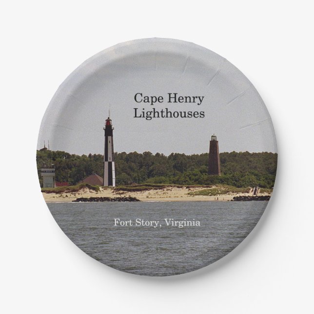 prato de papel Cape Henry Lighthouses (Frente)