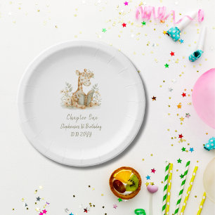 Prato De Papel Capítulo Um Girafa com Livro  Festa de Aniversário