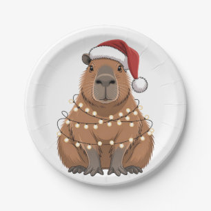 Prato De Papel Capivara Natal Correspondência Divertida Papai Noe