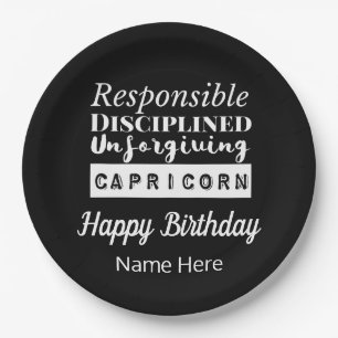 Prato De Papel Capricórnio Zodiac — Características Diversas Aniv