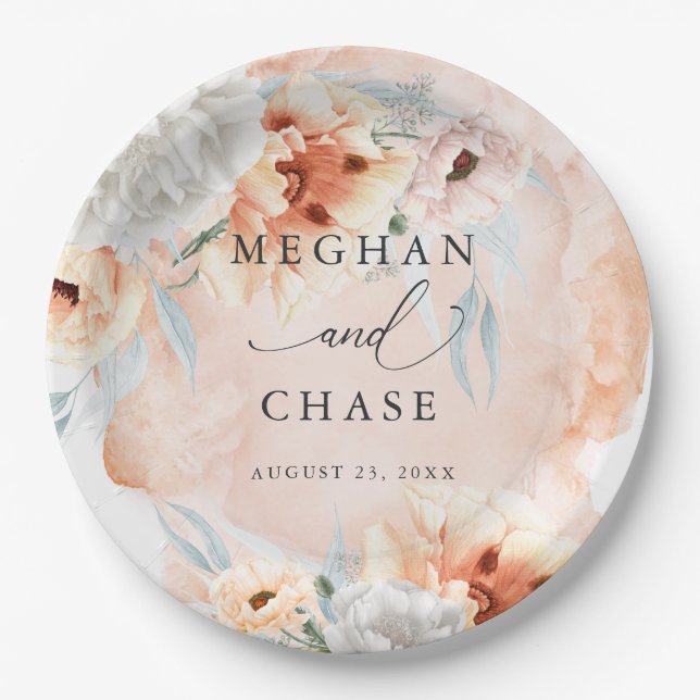 Prato De Papel Cápsulas de Aquarela de Coral (Frente)