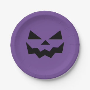 Prato De Papel Cara de abóbora-de-bico-de-bico-preto e roxo