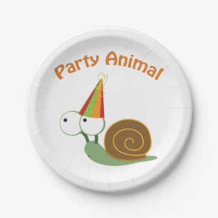 Prato De Papel Caracol de animais de festas