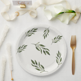 Prato De Papel Cardápios de Recepção de Casamento Botânica Elegan
