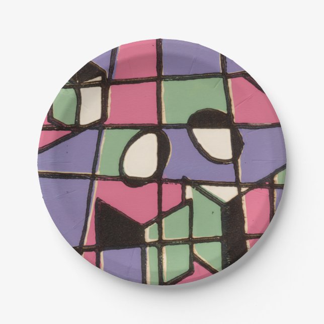 Prato De Papel Carolers Stainglass (Frente)