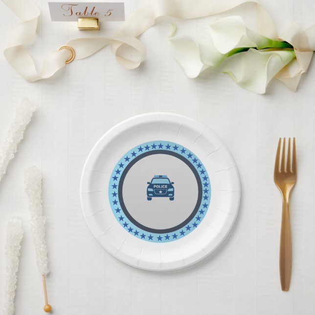 Prato De Papel Carro de Polícia  (Casamento)