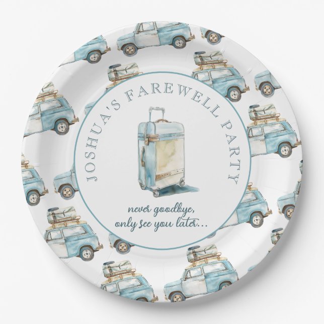 Prato De Papel Carro Formando De Despedida De Festa (Frente)