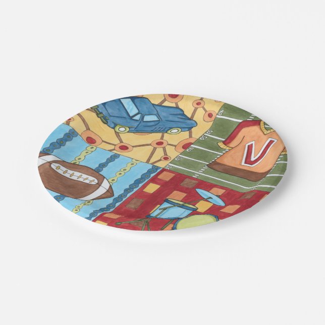 Prato De Papel Carro, Jersey, kit de futebol e tambor (Inclinado)