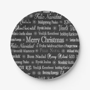 Prato De Papel Cartões de natal com vários idiomas — quadro