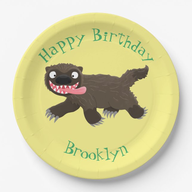 Prato De Papel Cartografia de lobo faminta e engraçada (Frente)