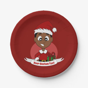 Prato De Papel Cartografia de menino de Natal