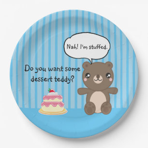 Prato De Papel Cartografia de ursinho kawaii engraçada piada de 