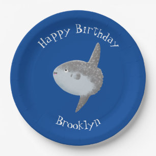 Prato De Papel Cartografia fofa mola de peixe-sol oceânico