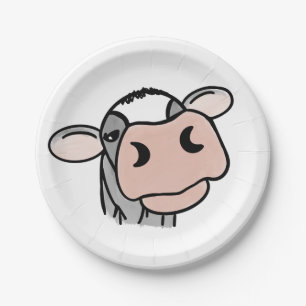 Prato De Papel cartografia vaca branca-negra cinza rosa-rosa-faze