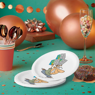 Prato De Papel Cartoon Engraçado Pânico Comprando Papel de Banhei