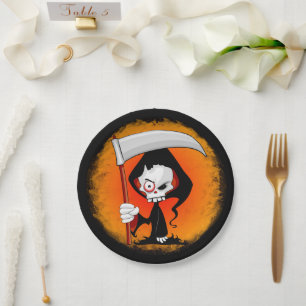 Prato De Papel Cartoon Grim Reaper