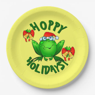 Prato De Papel Cartoon Hoppy Holidays Arcos de Natal