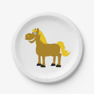 Prato De Papel Cartoon Horse
