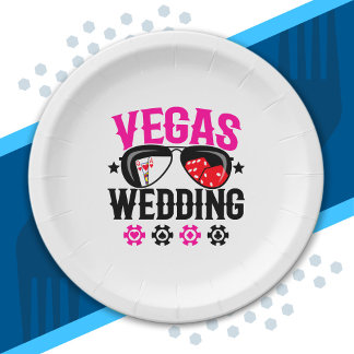 Prato De Papel Casados em Las Vegas - Festa de Casamento de Vegas